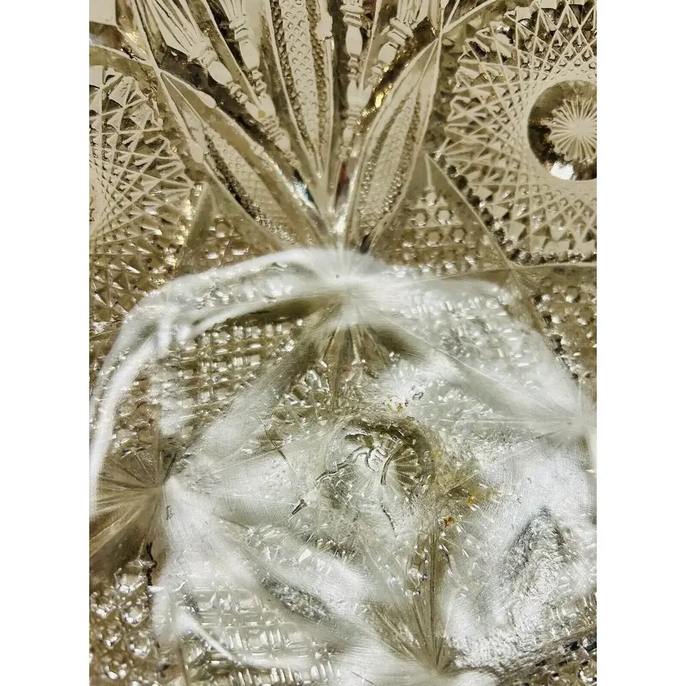 Vintage Brilliant Imperial NuCut Glass Crystal Bowl Sawtooth Edge 7 inches‎